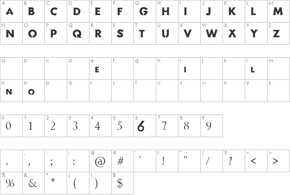 MuOnline font character map preview