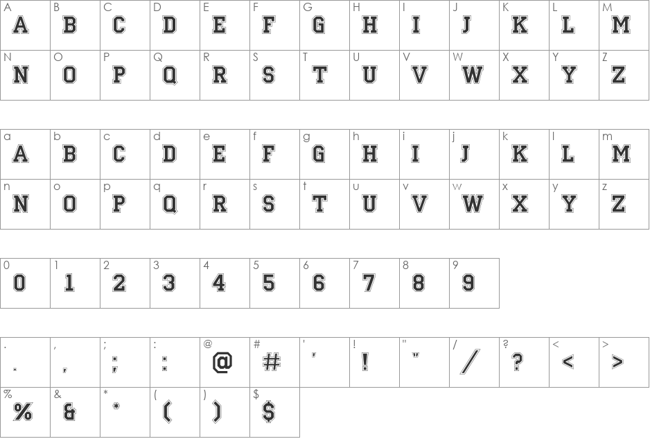 a_CampusGrav font character map preview