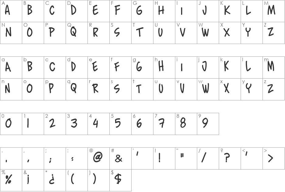 murro font character map preview