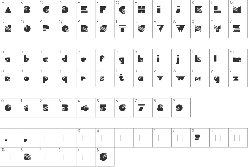 Muse Display SSi font character map preview