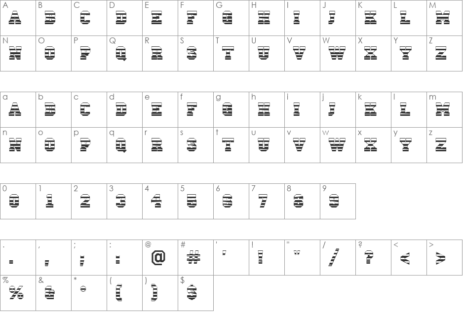 a_CampusMr font character map preview