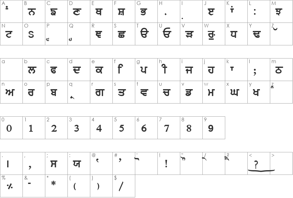 Music2002J font character map preview