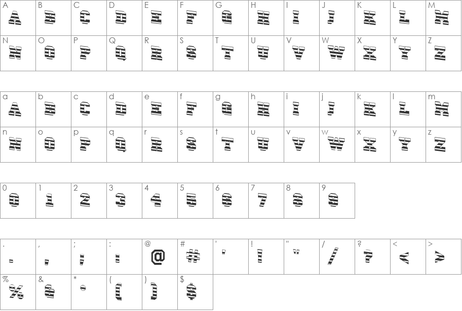 a_CampusMrDn font character map preview
