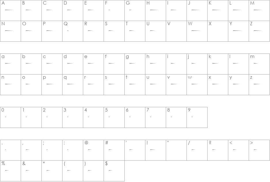 Musiker font character map preview