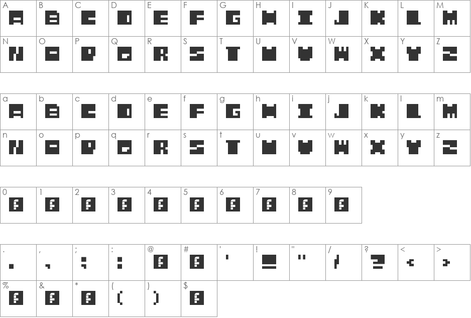 Mustache Bandit font character map preview