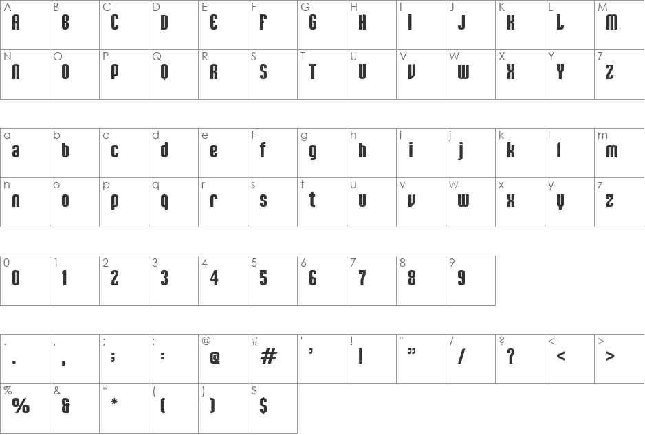 Mutagen font character map preview