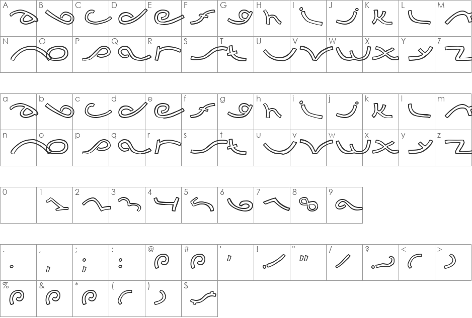 My Life font character map preview