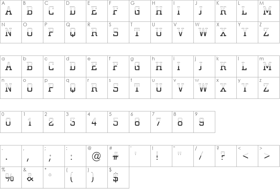 a_CityNovaTitulB&WLt font character map preview