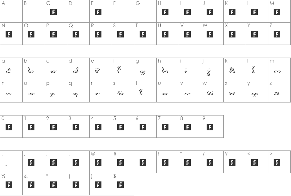 N.E. BlaxBix (New Newbix17) font character map preview