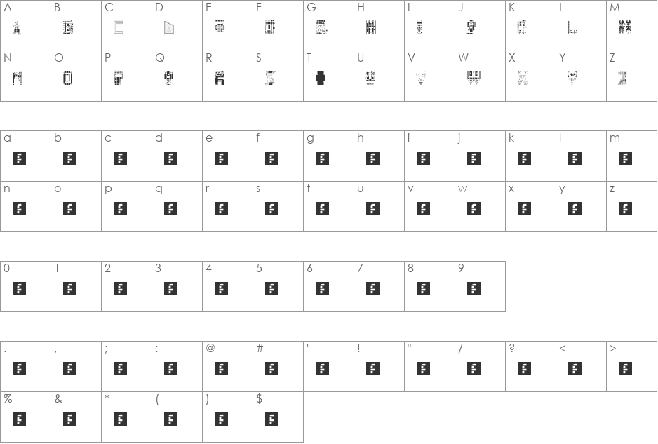 N.E. Deconstroying my Top Pick font character map preview