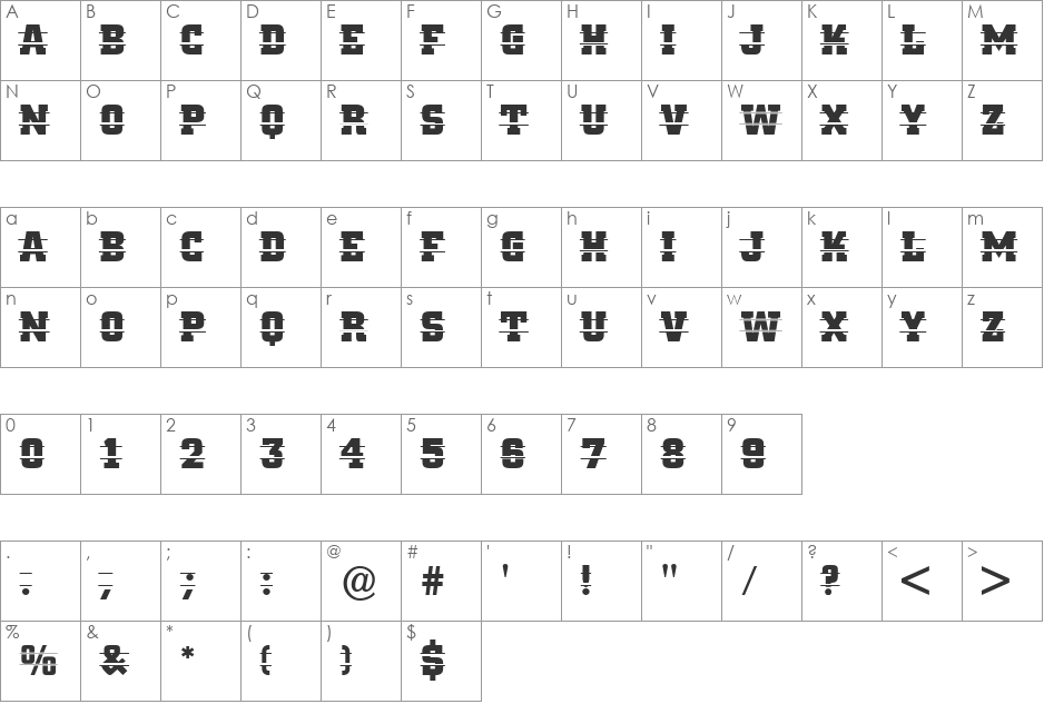 a_CityNovaTitulIntStr font character map preview