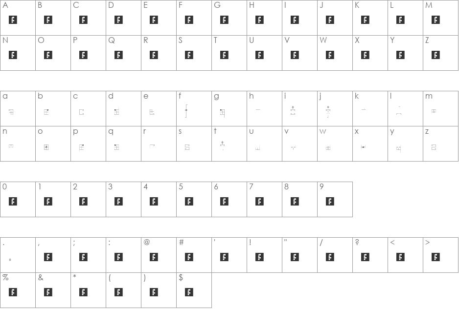 N.E. Nuclear Warfare BOLD font character map preview