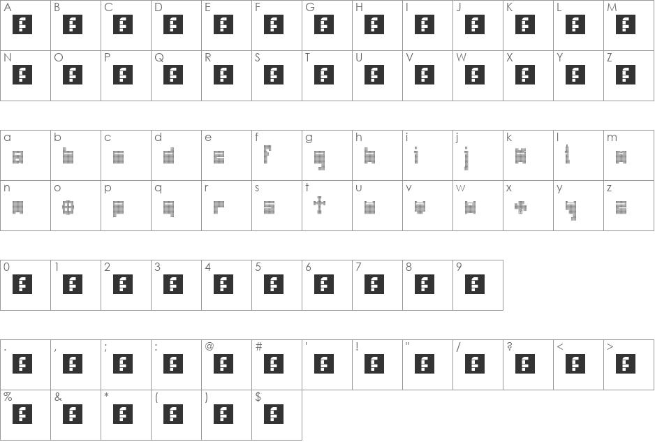 N.E. Pax Pact font character map preview