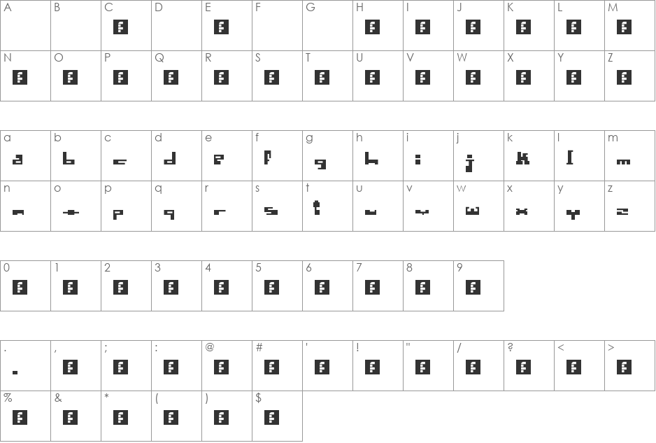 N.E. Stylish Newbix font character map preview