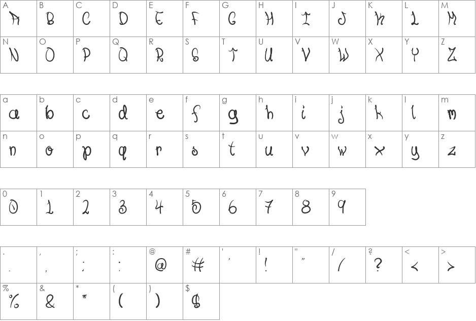 NADC- You Know it font character map preview