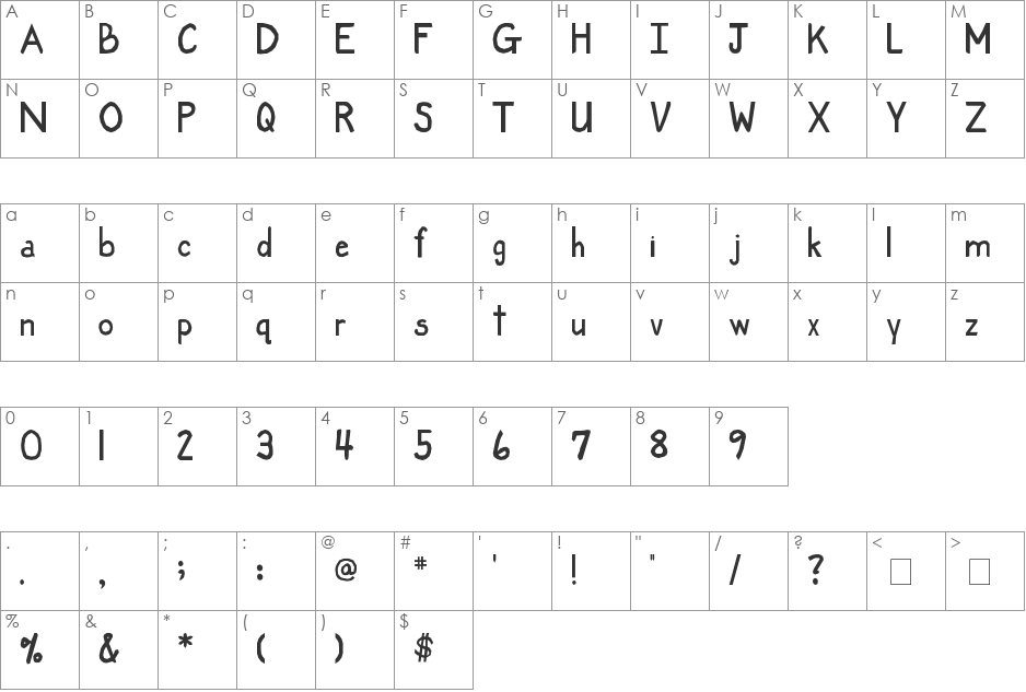 Name that Font - 1 font character map preview