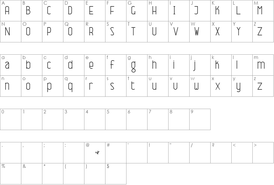 Name This Font font character map preview