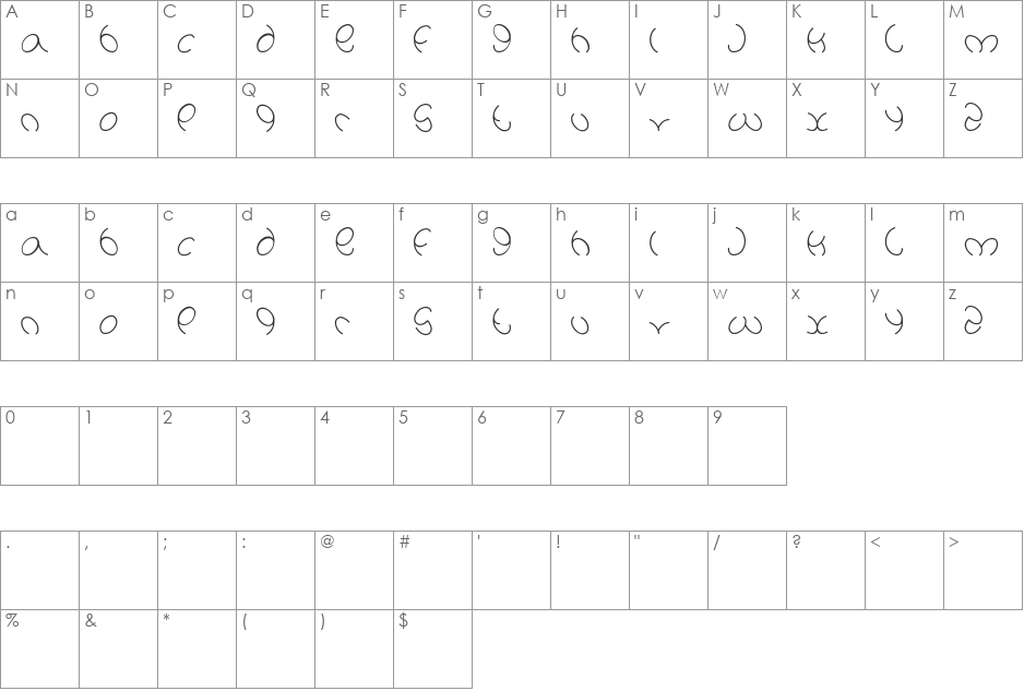 natalie font character map preview