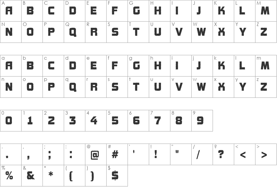 a_ConceptoTitulRough font character map preview