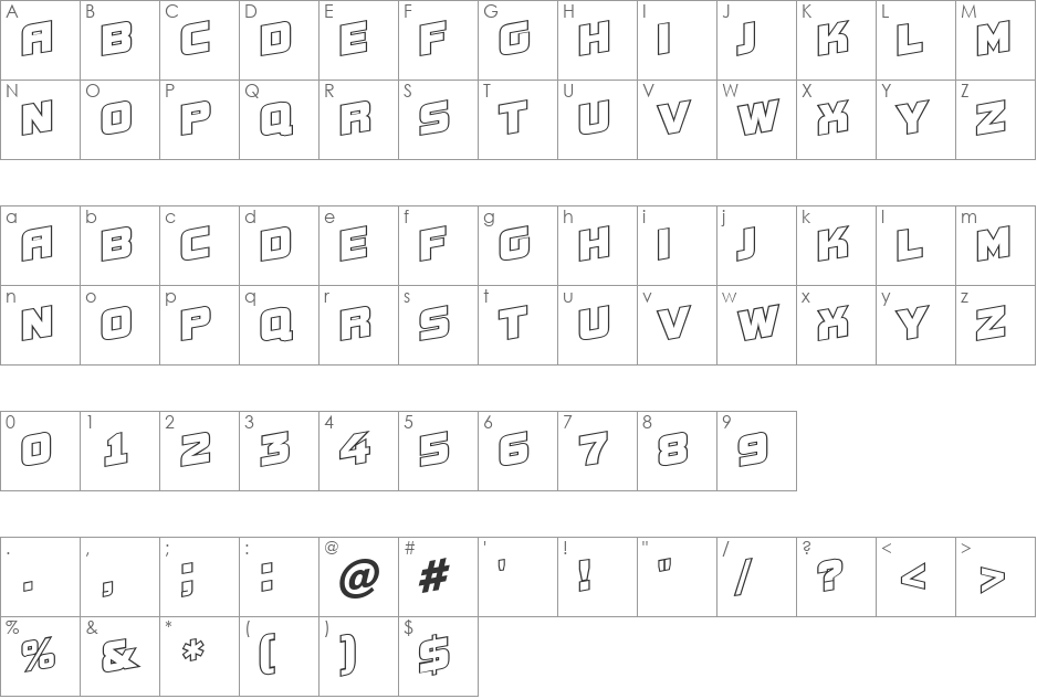 a_ConceptoTitulSpUpOtl font character map preview