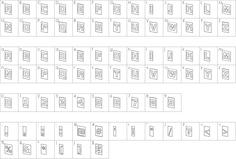 a_ConceptoTtlCmOtlDnNr font character map preview