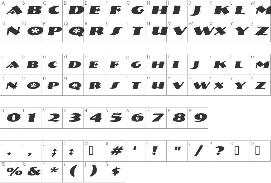 NatividadExtended font character map preview