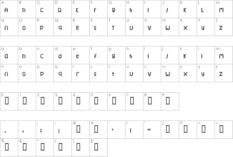 Natural Log font character map preview