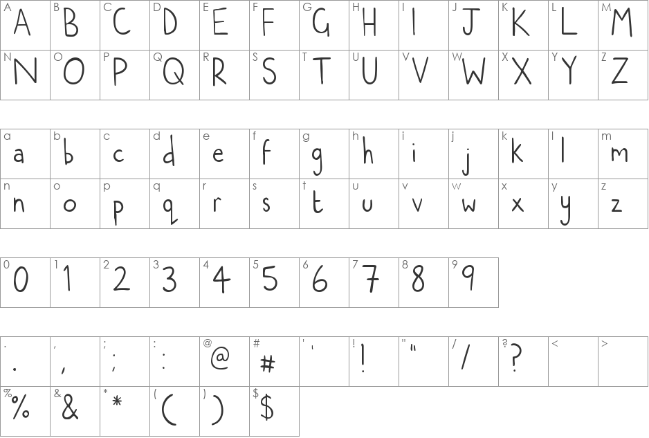 natwooddraws font character map preview