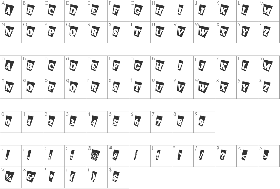 a_CooperBlackCmTw font character map preview