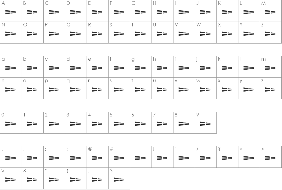 NauticalFlags font character map preview