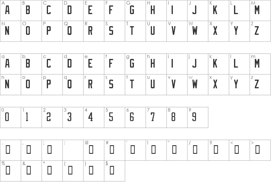 NBA Bucks font character map preview