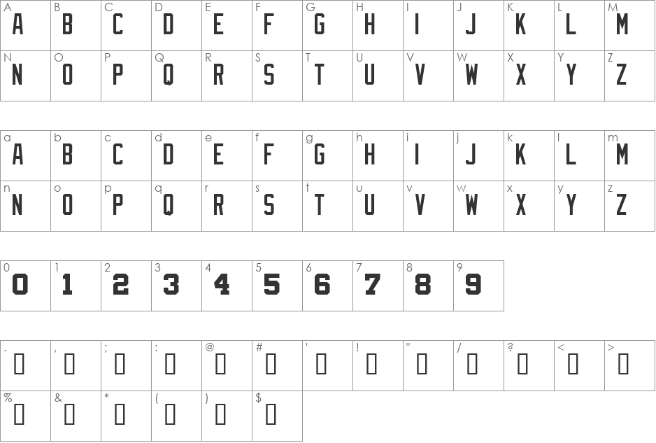 NBA Celtics font character map preview