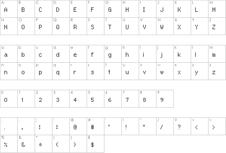 NBP Informa FiveSix font character map preview