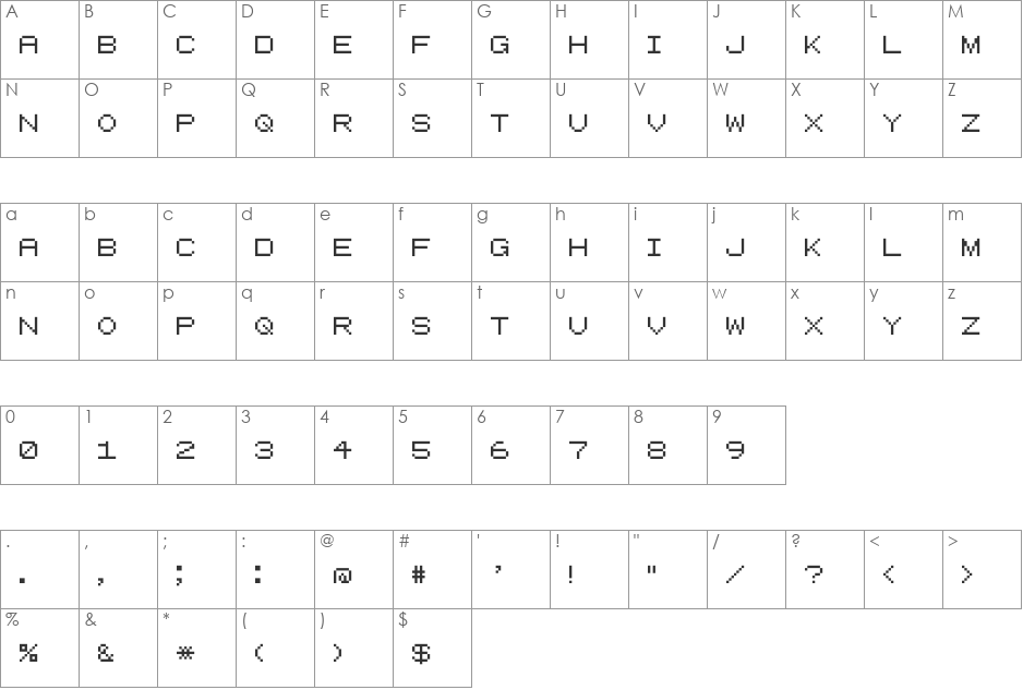 NBP Informa FiveThree font character map preview