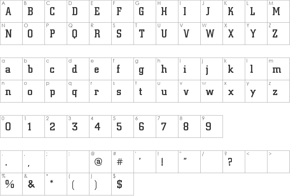 NCAA Baylor Bears font character map preview