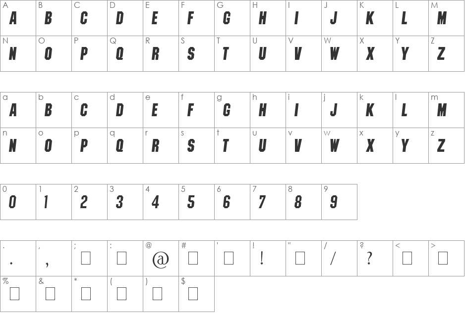 NCAA Colorado Buffs Boulder Bold font character map preview