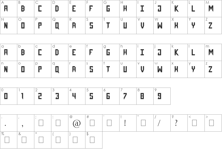 NCAA Oregon Ducks Autzen font character map preview