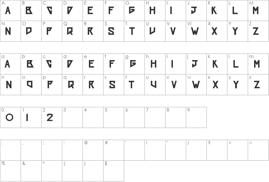 NCAA PAC-12 font character map preview