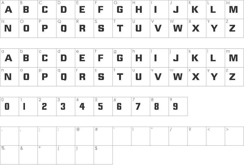 NCAA Utah St Aggies Bold font character map preview