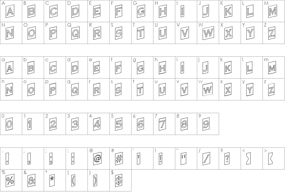 a_CopperGothCmUpOtl font character map preview