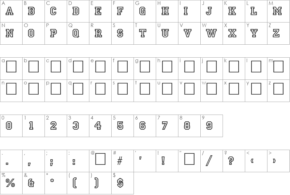 Nebraska font character map preview