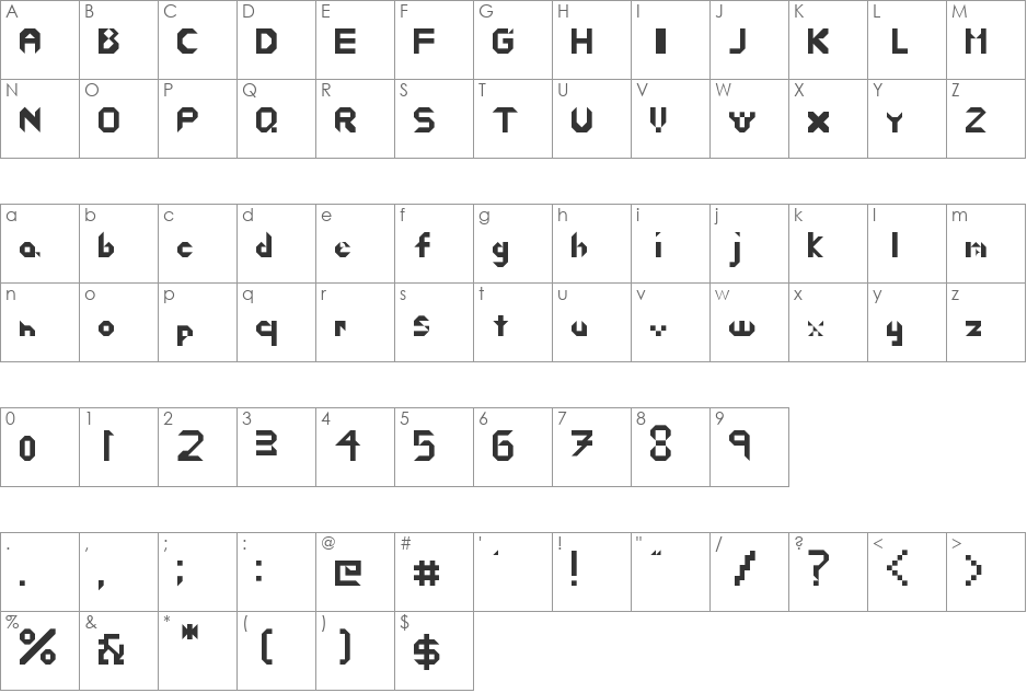 NECROLOPSY font character map preview