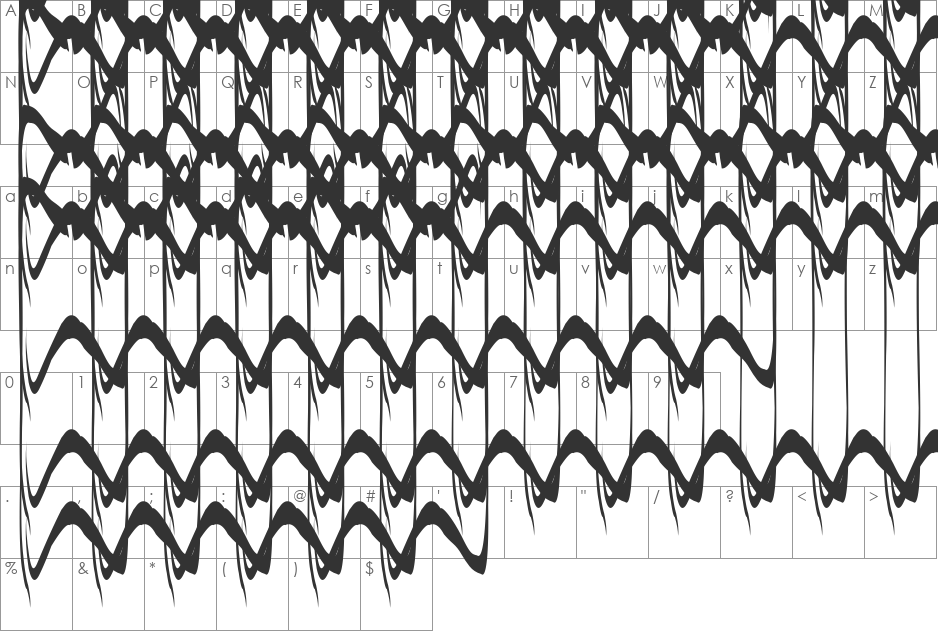 Necrophylac font character map preview