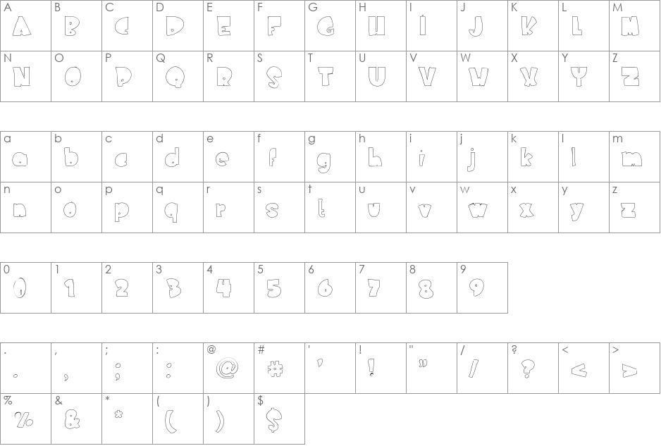 NederlandFantasy font character map preview