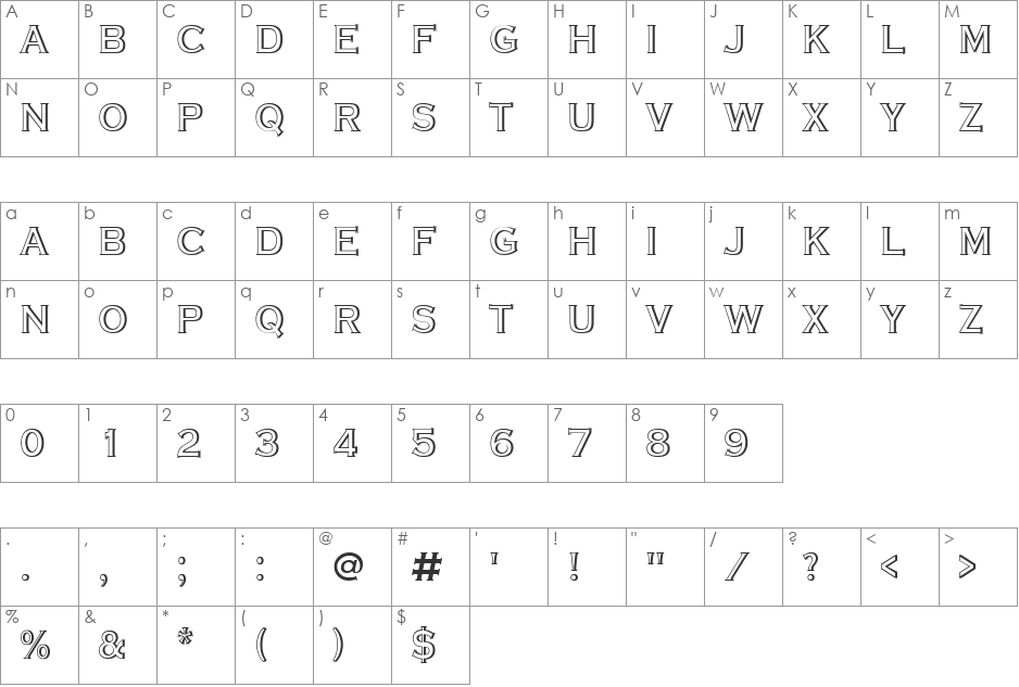 a_CopperGothTitulSh font character map preview