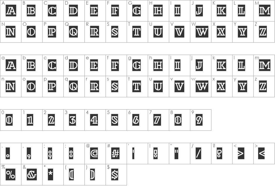 a_DexterDecorCm font character map preview