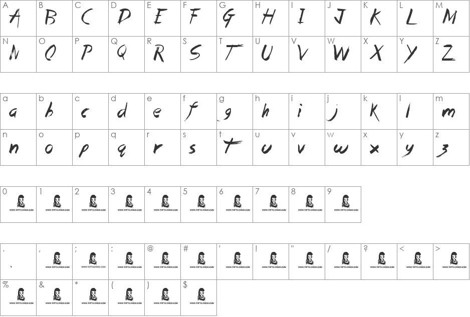 Nemo Storm font character map preview