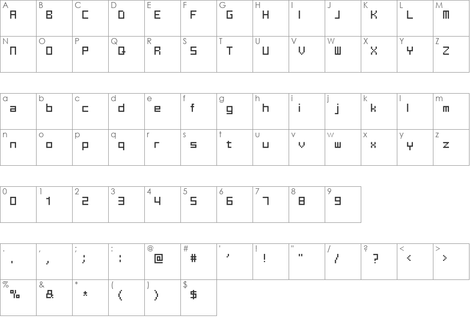 nemoddak12 font character map preview