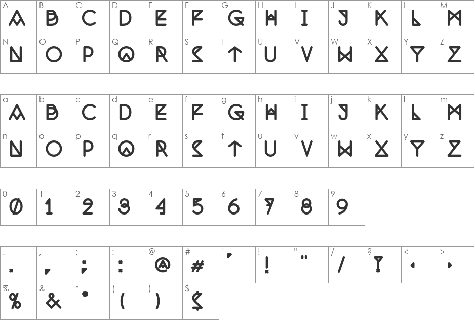 Nemoy font character map preview