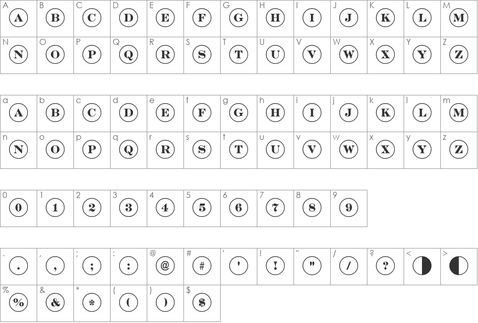 a_DiscoSerif font character map preview